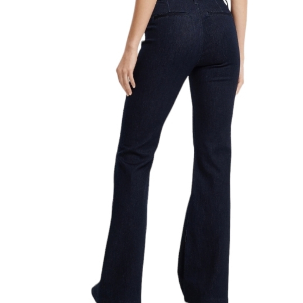NEW! EXPRESS Dark Denim Flat Front High Rise Flare Denim Jeans.